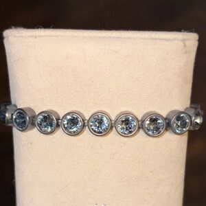 Touchstone Crystal Silver Bracelet with Blue Gems